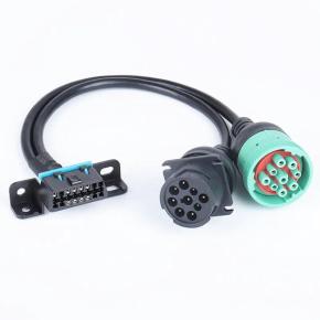 OBD2 To J1939  9Pin Male And Female  Y Splitter  cable,OBDII 16Pin Female To J1939 9Pin OBD Y Cable For Truck Diagnosis