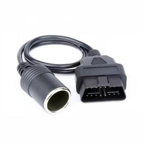 OBD to Cigar Jack J1962 Male 16pin OBD2 to Cigarette Lighter Female  cable for ECU Emergency Power Supply