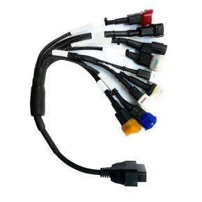 Universal Bike Cables 9 in 1 OBD2 Diagnostic Scanner Cable OBD2 16pin female to 4pin+3pin+6pin connector for all BS6 bikes motorcycle