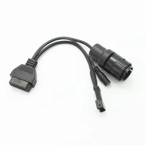 3 in 1 OBDII OBD2 to 10pin 3pin with DC Jack Diagnostic Adapter Cable For Motorcycle Motorbikes 