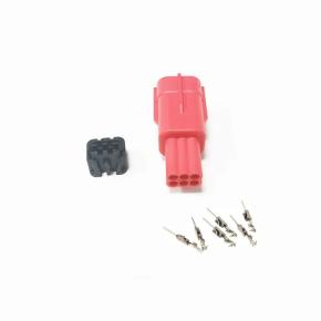  Motorcycle 6 Pin Red Automotive Connector Socket Plug With Terminals For Motorcycles