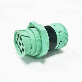 Threaded Type Green J1939  9pin  Male  To Female Diagnostic Adaptor Connector For Heavy Duty Trucks