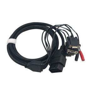  OBDII OBD2 16pin Male To RS232 Serial VGA D-Sub 9 DB9 4 Female With Dual DC Jack 7Way Splitter Cable For Car Diagnostics