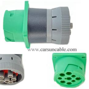 J1939-J1708 Adapter Green 9Pin Type 2 to 6Pin Adapter for Truck Freightliner