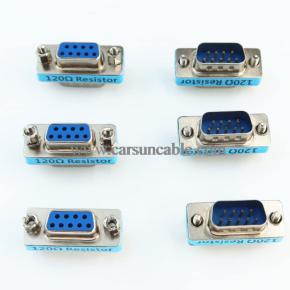 6-Pack RS323 Serial DB9 Male to Female Connector Adatper CAN Bus Terminal Resistance Terminator with 120ohm Resistance