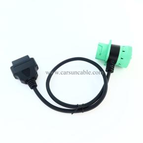 Green 9 Pin Male to 9 Pin Female to OBD 2 Extension Cable J1939 to OBD ii 16pin Adapter Cable