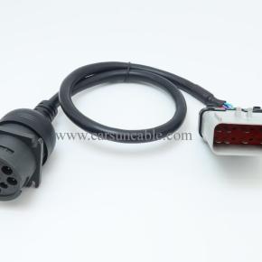 WBLD 14pin RP1226 Male to J1939 Type 1 Female Black 9 Pin Connector Adapter Cable