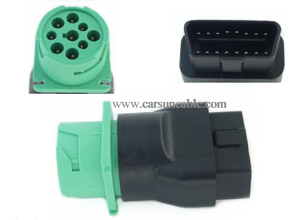 OBD2 Male to Green J1939 Female Adapter