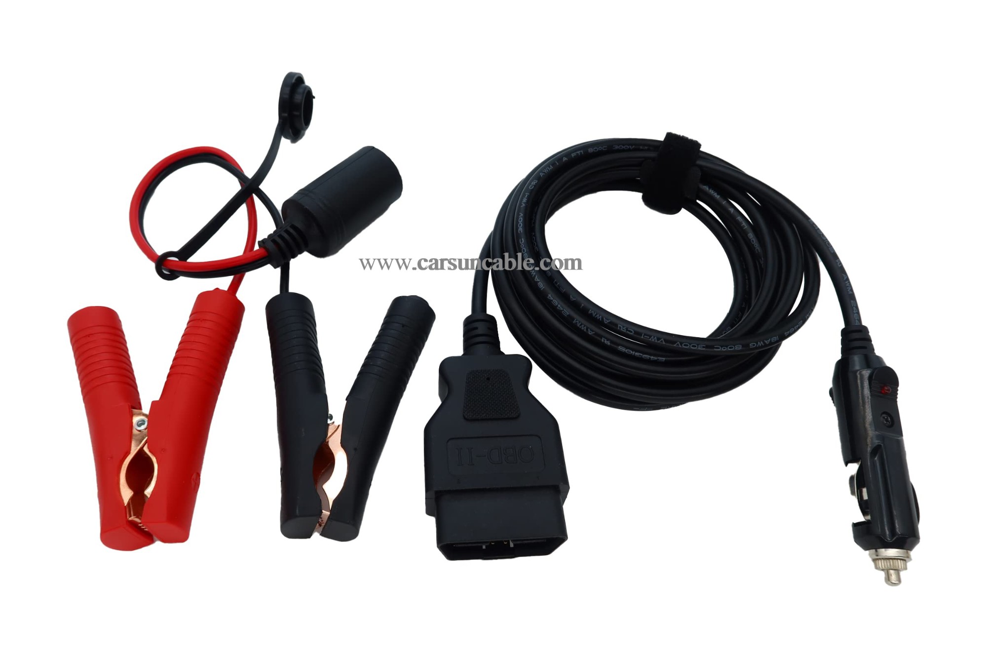 OBD II Vehicle ECU Emergency Power Supply Cable Memery Saver OBD2 to Cigar Lighter