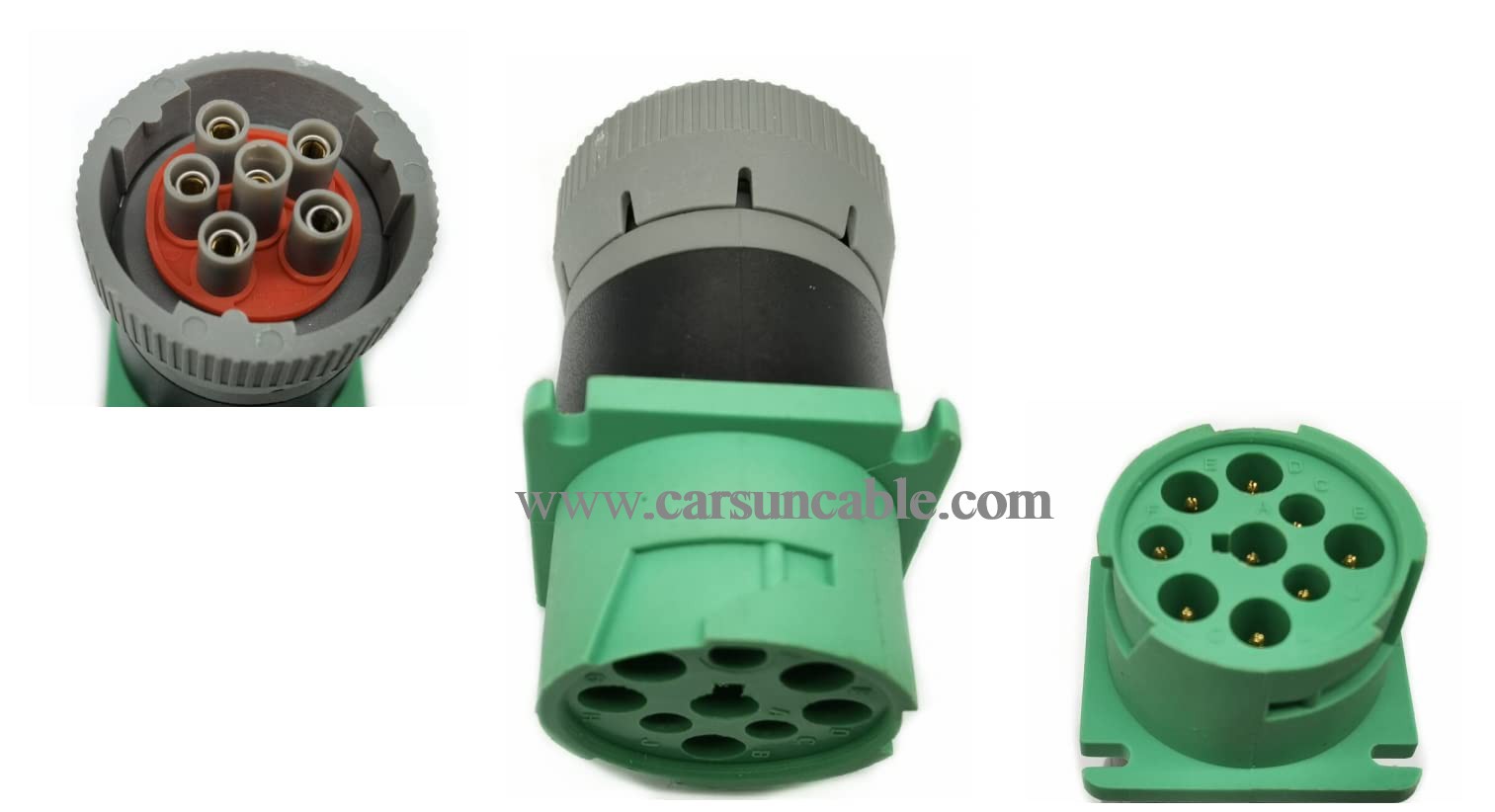 Green 9pin J1939 Type 2 to 6pin J1708 Adapter