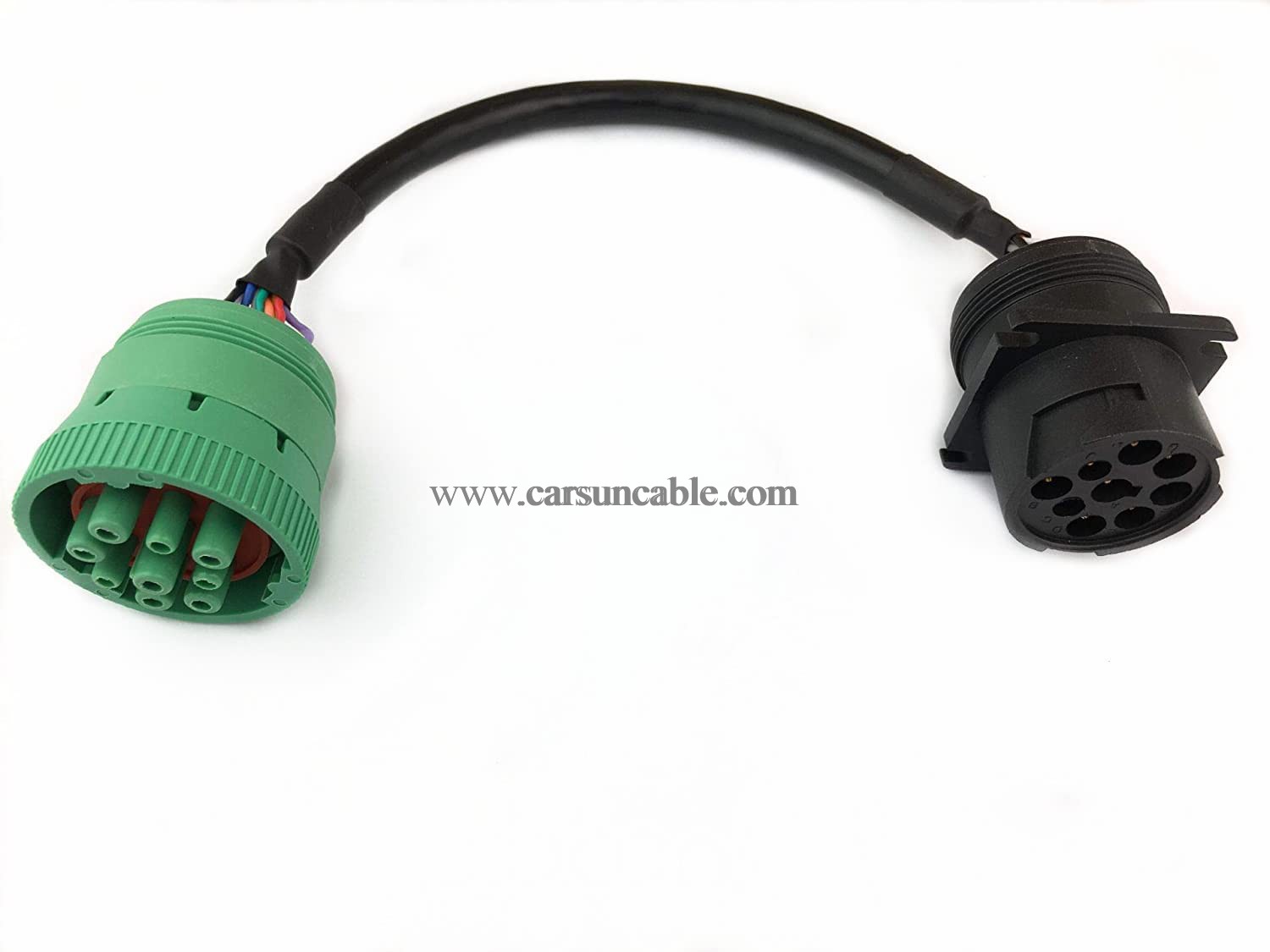 9pin J1939 Adapter Cable Type 1 Black Connector to Type 2 Green Connector for Truck Diagnostic Tool and ELD GPS Trackers