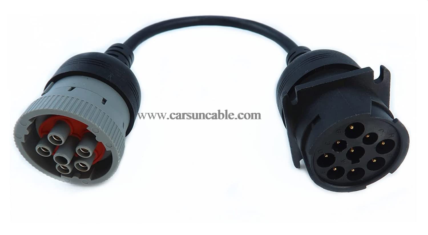 6P J1708 to Gray 9P Type 1 J1939 Cable Converting Cable 6pin to 9pin for Both J1939 Type 1 and Type 2 connectors