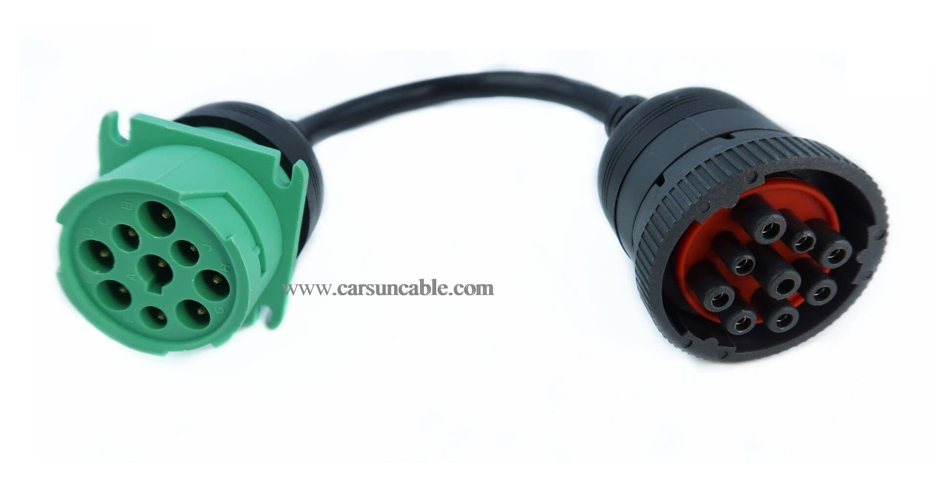 Gray 9Pin Type1 J1939 Port to New Green 9pin Type2 J1939 Port Cable Turn 9p Type1 to 9p Type2