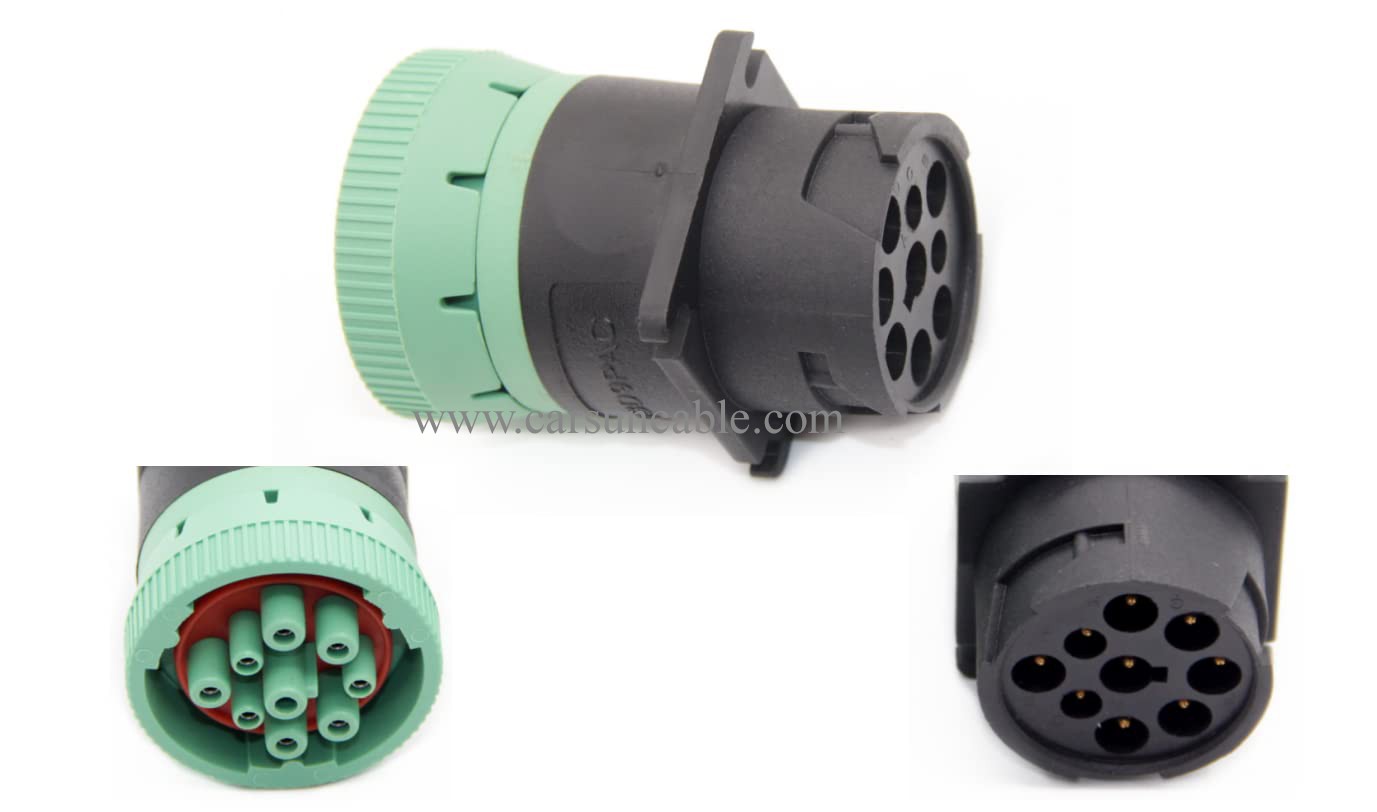  Green J1939 type2 to Black J1939 type1 Adapter 9pin