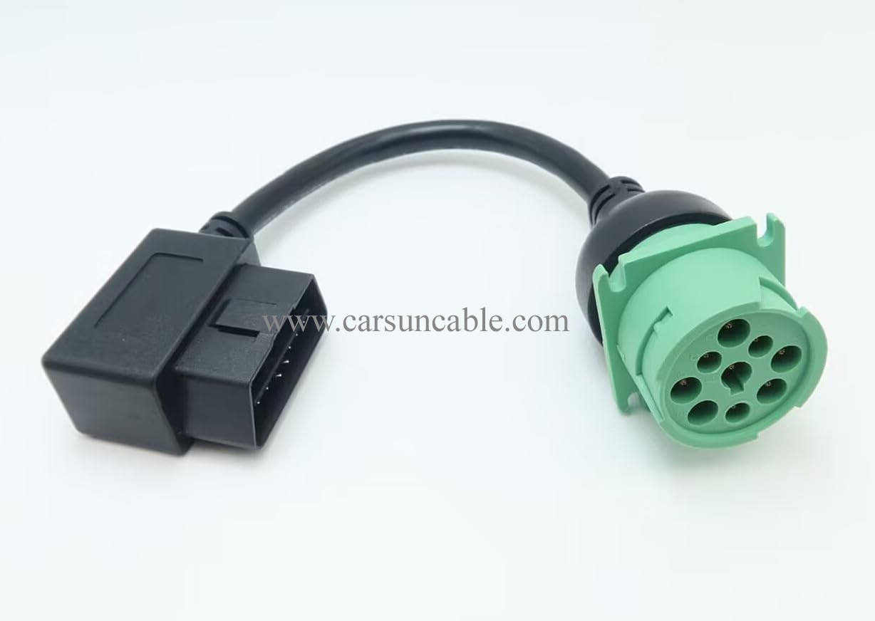 Right Angle OBD2 OBDII 16pin Male to J1939 Female Port OBD2 Cable for Diagnostic Tool & Code Reader & ELD Tracker