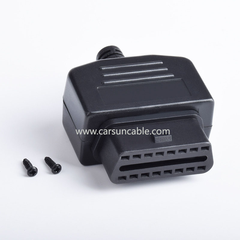 Automotive OBD2 Female Diagnostic Interface OBD Plug OBD2 Shell Assembly Rear Outlet