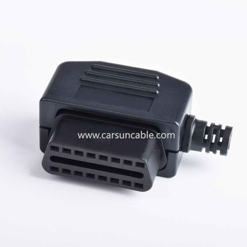 Automotive OBD2 Female Diagnostic Interface OBD Plug OBD2 Shell Mount Side Outlet