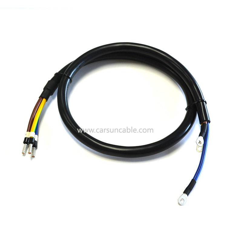 New energy storage connector terminal wire three core AC input power cable RVV6.0 square terminal wire processing