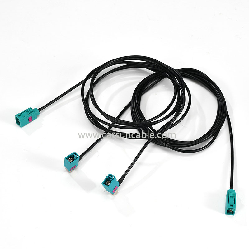 Automotive FAKRA female connector harness FM radio connection antenna wireless base station communication harness processing