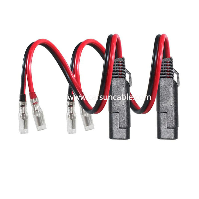 SAE wire bullet terminal wire solar photovoltaic power cord 14AWG2 square battery red and black connecting wire