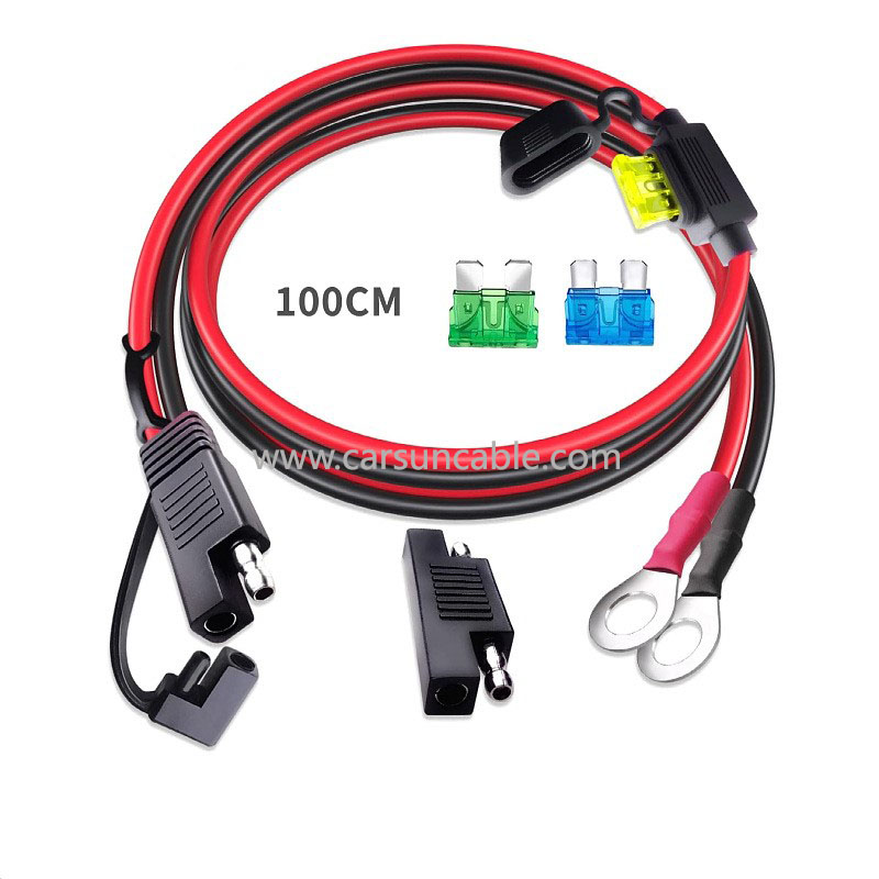 SAE to O-type terminal with fuse box extension cable SAE connection cable SAE terminal power cable with dust cover