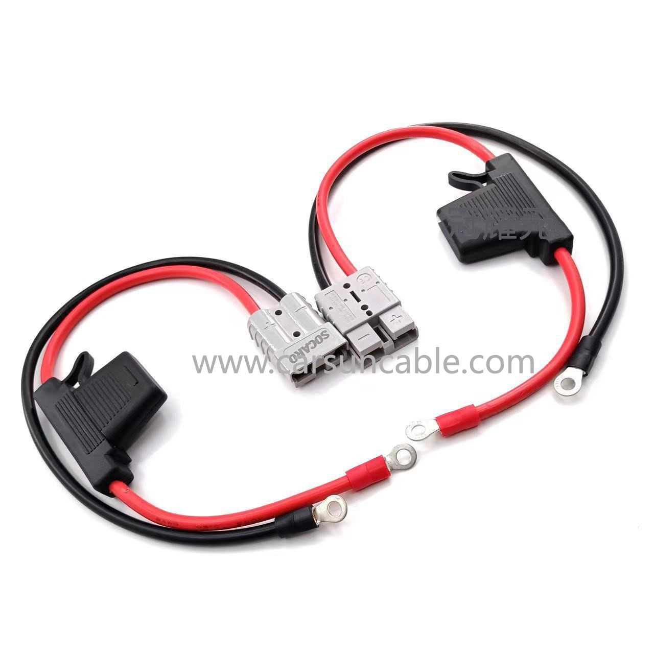 50A Anderson to O-Terminal Cable with Fuse Holder Forklift Battery Charging Cable Anderson Power Cable