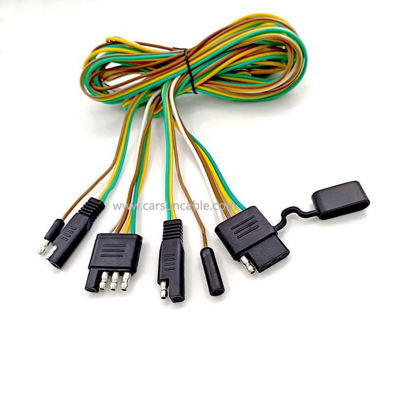 Four-pronged car connecting plug cable male-female pair plug cable power extension cable 4P trailer power cable